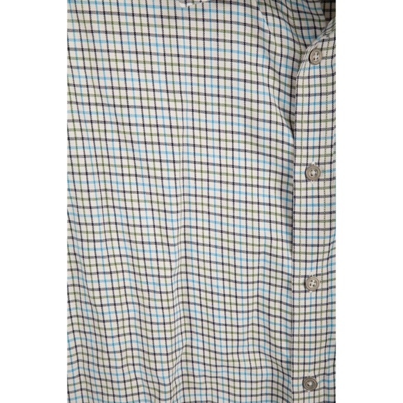Rag & Bone Shirt Mens Extra Large Black Blue Green Tattersall Plaid Long Sleeves - Picture 2 of 9